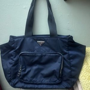 Prada Tessuto baby diaper bag, blue